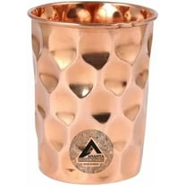 Copper Water Drinking Glass 1 Pcs Ayurvedic Health Tumblers Copper Cups 10.14 Oz (300 ml) Diamond