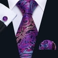 thumbnail image 2 of Juego de corbatas Barry.Wang de seda cachemir morada de 150 cm, 2 of 8