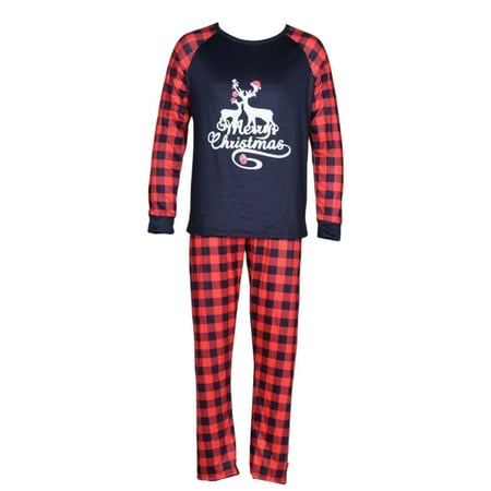 

Christmas Family Holiday Pajamas Matching Set Plaid Christmas Tops Sleepwear