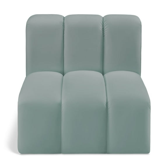 Meridian Furniture Arc Mint Green Vegan Leather Straight Chair