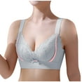 thumbnail image 4 of Levmjia Women's Bras Plus Size Women Bras Lace Comfortable Breathable Anti-exhaust Base Non-Steel Ring Non-Magnetic Buckle Beauty Back Underwear, 4 of 5