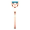 thumbnail image 3 of 0.8 ct Emerald Cut Simulated Turquoise Three-Stone Engagement Ring for Women in 18K Rose Gold, 3 of 5
