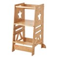 thumbnail image 1 of VEVOR Tower Step Stool, 3-Level Height Adjustable Toddler Step Stools for Kids, Kitchen Stool Helper, Bamboo Kids Standing Tower Learning Stool with Safety Rail for Kitchen Counter Bathroom, 350LBS, 1 of 9
