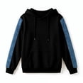 thumbnail image 5 of Qiggri Women's Oversized Embroidered Hoodies 2026 Sweatshirts Long Sleeve Pullover with Kangaroo Pocket Stripe Side Patchwork Tops Casual Fall Winter Outfits L, 5 of 8