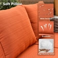 thumbnail image 3 of Ovios 5 Pieces Outdoor Patio Furniture Wicker Conversation Sectional with High-Back & Solar Lamps Coffee Table for Backyard, 3 of 8