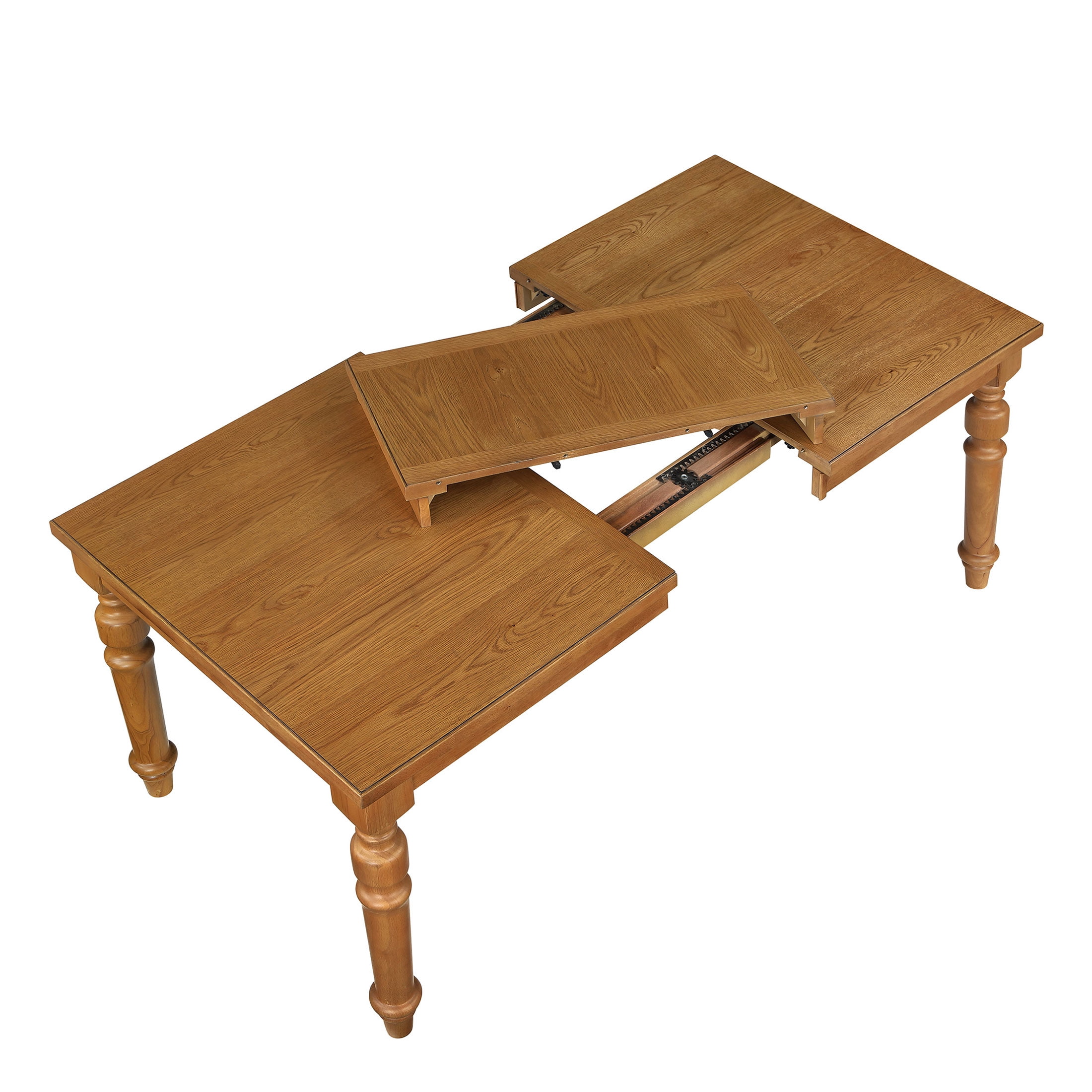 My Texas House Perry Extendable Dining Table in Warm Brown Finish