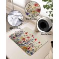 thumbnail image 5 of Blue Spring Flower Dish Drying Mat for Kitchen Counter, Absorbent Quick Dry Coffee Bar Mat Pad Thin Diatomaceous Sink Mat Non Slip Dish Drainer Mat 12x16 Farmhouse Floral Retro Summer Botanical Leaves, 5 of 6