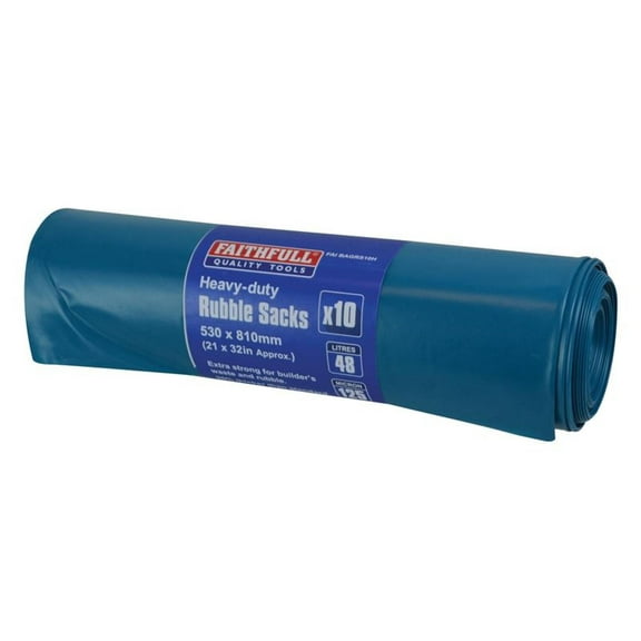 Faithfull - Blue Heavy-Duty Rubble Sacks (Roll 10)