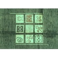 thumbnail image 1 of Ahgly Company Indoor Rectangle Oriental Turquoise Blue Modern Area Rugs, 2' x 4', 1 of 4
