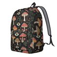 thumbnail image 2 of Mushroom and Eye Black Pattern Backpack for School, Cute School Bag with Adjustable Shoulder Straps and Padded Back, 15.7"x11.8"x5.5", 2 of 3