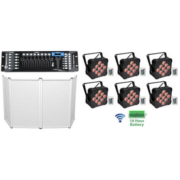 6) Rockville BEST PAR 60 Rechargable Wireless Par Can Wash Lights Facade Control