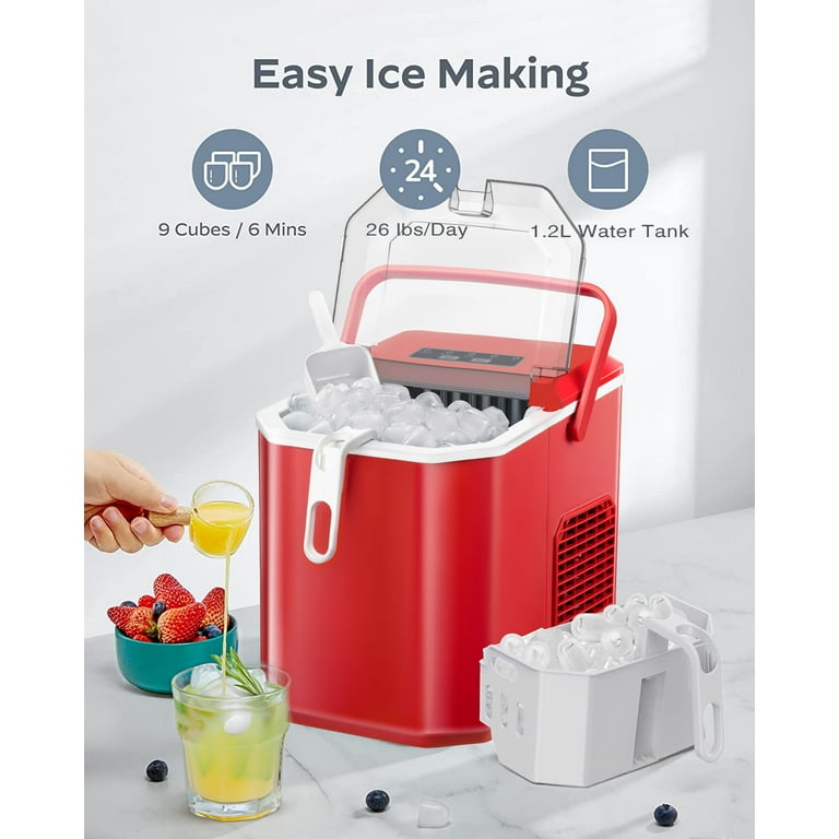 KISSAIR Portable Ice Maker Machine, Portable Ice Maker Machine with Ha –  agluckyshop