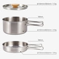 thumbnail image 4 of Pot and Pan Set, Easy To Clean Camping Cookware Mess Kit 1.4L 0.7L  for Backpacking, 4 of 7