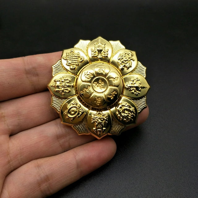 EGNMCR Popular Mini Metal Titanium Alloy Fingertip Buddhism Modeling Two-Color Decompression Toy Trendy Artifact Puzzle playing Birthday Gifts for Kids