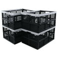 thumbnail image 4 of Vareone 4 Packs Plastic Collapsible Storage Crate, 40 L Folding Crates, Black, 4 of 6