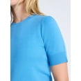 thumbnail image 2 of Free Assembly Women's and Women's Plus Cozy Yarn Shrunken Sweater Tee with Short Sleeves, Solid & Print, Lightweight, Sizes XS-4X, 2 of 5