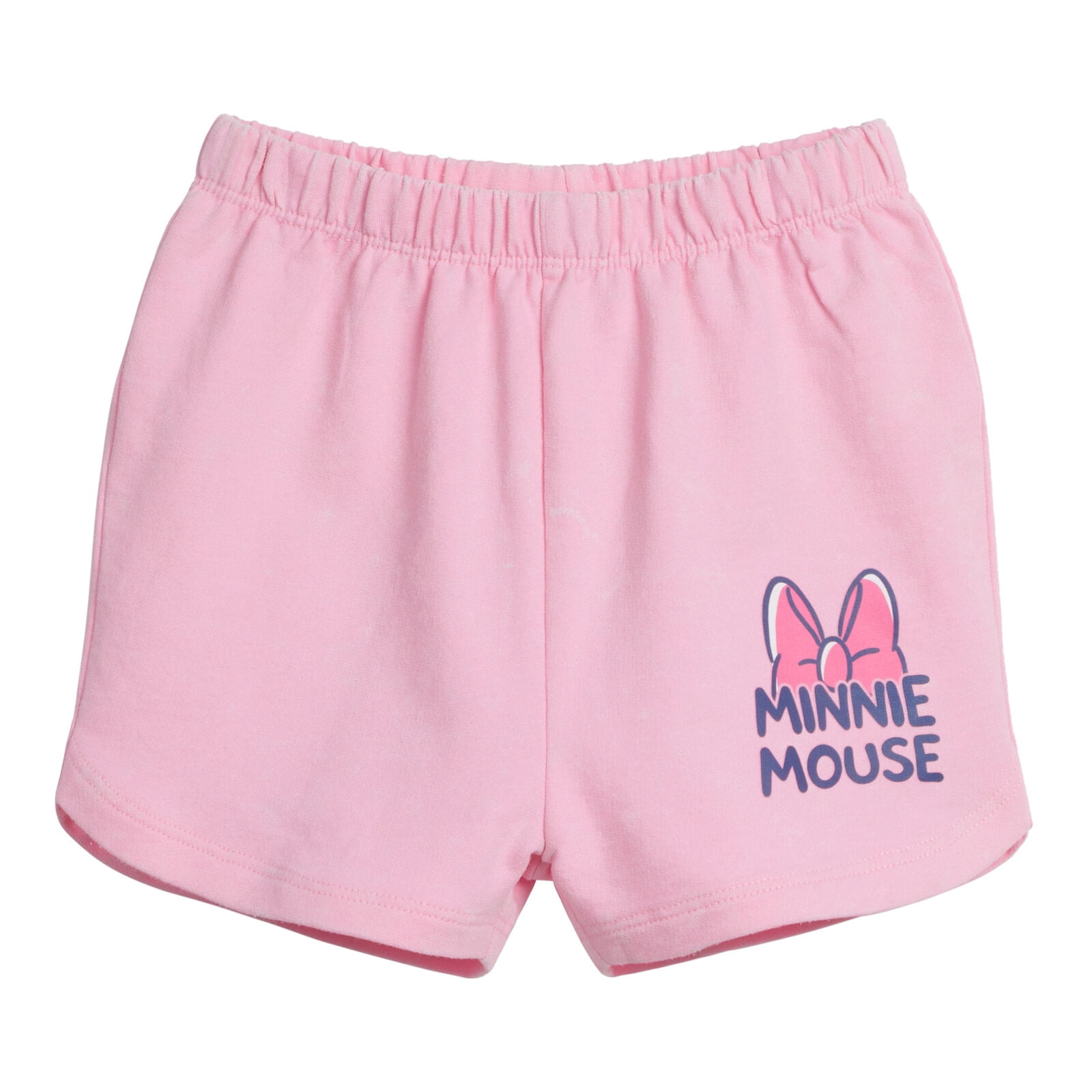 Disney Minnie Mouse Baby Girls' Short Sleeve Graphic T-Shirt and French Terry Shorts Set Pink Optic Wash Minnie Mouse