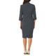 thumbnail image 3 of Conjunto de traje de 2 piezas para mujer INSPIRE CHIC, blazer sin cuello de manga 3/4, falda lápiz de cintura alta, atuendos de trabajo en gris oscuro XL, 3 of 6