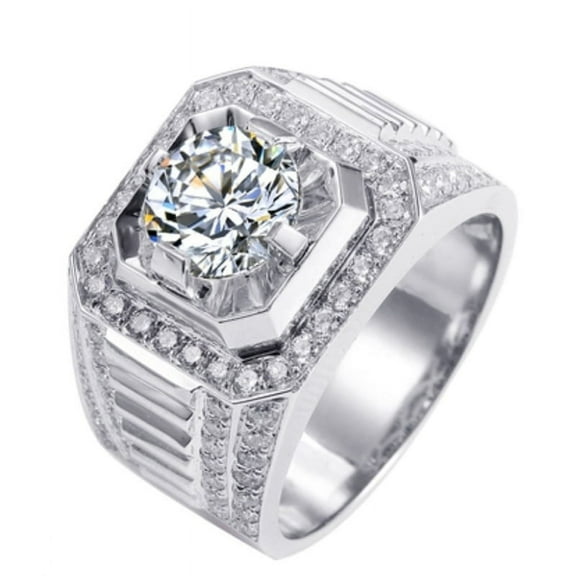 Moissanite Engagement Rings Men's Wedding Band 925 Sterling Silver 14K /White Gold Plated Promise Ring for Men Gold Diamond Ring Iced Out Anniversary Jewelry Gifts,Women's Wedding Rings