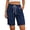 Darkblue, variant on TEMOFON Womens Shorts Summer Casual Elastic Waist Drawstring Shorts with Pockets Knee Length Bermuda Shorts for Women L