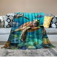 thumbnail image 2 of ONETECH Flannel Blanket Throws Sea Turtle Lightweight Plush Soft Cozy Warm Blanket for Living Room Couch Chair Bed Sofa Office, 2 of 6