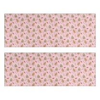 Kitchen Rugs Sets Of 2,Pink Christmas Gingerbread Pattern Anti Fatigue Kitchen Mat Rugs Non Slip Washable,Decorative Kitchen Floor Mats for Kitchen,Sink,Laundry,17"X47"