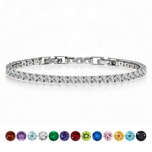 JeenMata 5.5 Carat Cubic Zirconia Tennis Bracelet for Women