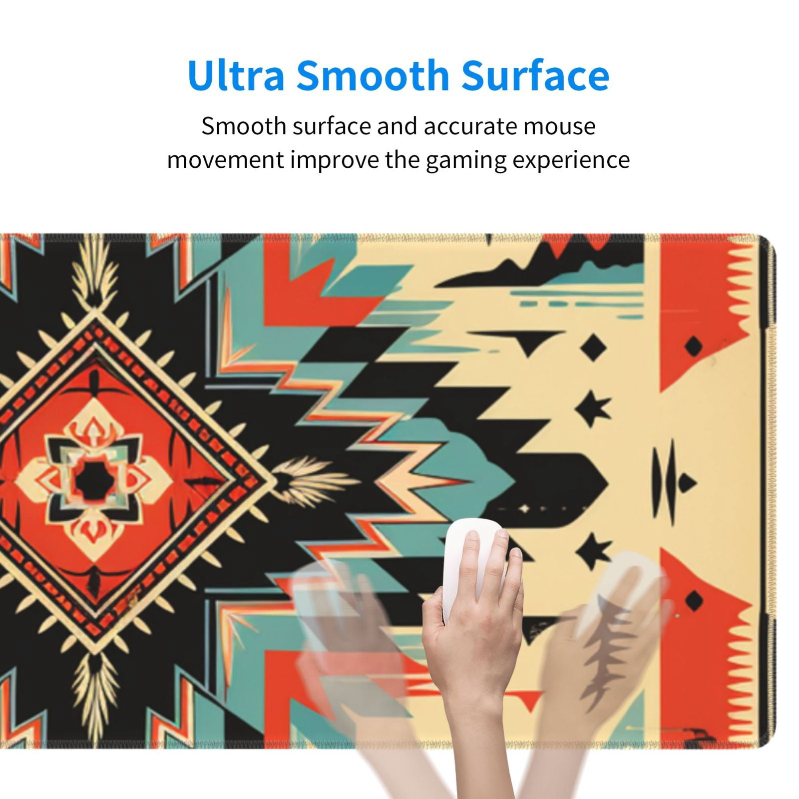 Southwest Native American Cool Vintage Mouse Pad Extended Large Gaming Mousepad Non-Slip Rubber Big Keyboard Desk Mat 31.5 X 11.8 Inch