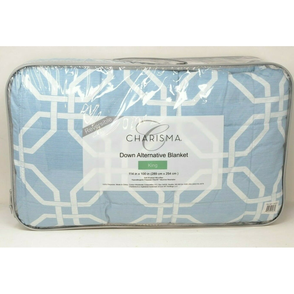 Charisma Reversible Down Alternative Blanket King Blue
