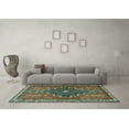 thumbnail image 3 of Ahgly Company Indoor Square Persian Turquoise Blue Traditional Area Rugs, 4' Square, 3 of 4
