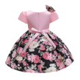 thumbnail image 2 of Vestido de flores con lazo para niñas, desfile, dama de honor, fiesta, boda, vestido de baile/8-9 años/ Afortunado Sencillez, 2 of 3