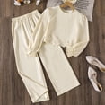 thumbnail image 5 of RFQWOVSR Girls Long Sleeve Hollow Out Top and Wide Leg Pants 2 Piece Set Bow Detail Fall Trendy Outfit 7-8 Years, 5 of 6