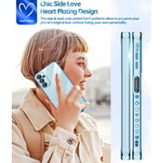 LeYi For Samsung Galaxy A14 Phone Case, Cute Galaxy A14 Case with Screen Protector [2 Pack], Blue
