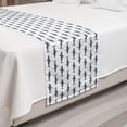 thumbnail image 2 of Sea Animals Bed Runner, Sharks Swimming Horizontal Silhouettes Powerful Dangerous Wild Life, Decorative Accent Bedding Scarf for Hotels Homes and Guestrooms, Queen, Charcoal Grey White, by Ambesonne, 2 of 2