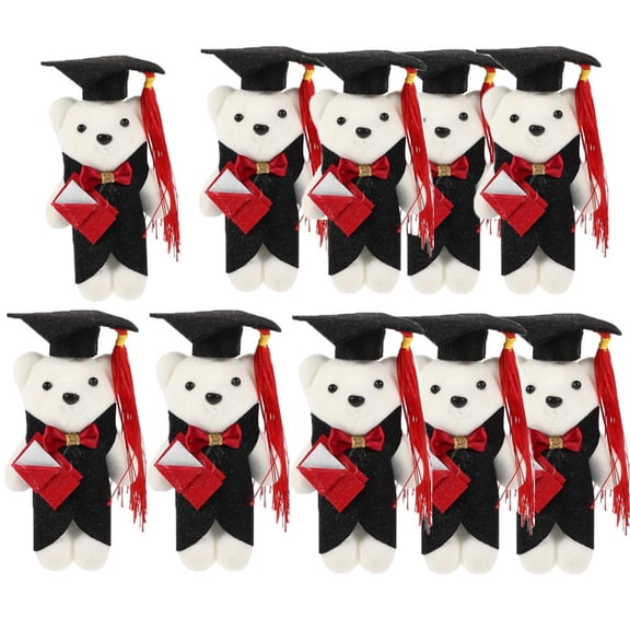 Mini Graduation Bear Stuffed Bears Plush Toys with Graduation Caps, Party Favors for Kindergarten, Elementary High School Celebration
