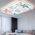 thumbnail image 2 of Red Teal Starfish Coastal Fluorescent Light Covers, Summer Beach Nautical Coral Sea Magnetic Light Covers for Ceiling Lights, Fluorescent Ceiling Shade for Classroom Bedroom Office 4x2Ft x 2PCS, 2 of 8