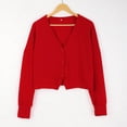 thumbnail image 5 of Baberdicy Women's Single Breasted Knit Cardigan, Solid Color Casual Button down Open Front Sweater , Single-Breasted Knit Cardigan, Solid Button-Front Sweater, Casual Top Red M, 5 of 5