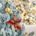 thumbnail image 5 of Adornos de flores artificiales para árbol de Navidad, flores de magnolia con purpurina para Navidad, Año Nuevo, fiestas, bodas, vacaciones, decoraciones DIY, 5 of 5