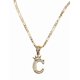 thumbnail image 2 of Cadena y dije de brillos con corona de oro laminado letra C, 2 of 7