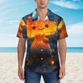 thumbnail image 2 of Fotbe Glowing Mushroom In Forest Camisa Hawaiana para Hombre Unisex – Camisa Casual de Verano con Botones de Manga Corta de Algodón y Lino,Medium, 2 of 7