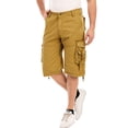thumbnail image 5 of Men's Classic Flight Short  Basic Cargo Short Below Knee Shorts Capri Pants Elastic Waist Cargo Shorts Cotton Relaxed Fit Outdoor Multi Pocket Work Shorts, 5 of 8