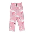 thumbnail image 4 of Naloa Pink Flamingo Print Women’s Ultra-Soft Comfy Pajama Lounge Pants with Pockets & Drawstring, 4 of 8