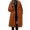 Brown, variant on Women's Long Down Puffy Jacket Winter Warm Outerwear Cozy Casual Long Sleeve