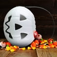 thumbnail image 4 of PEIBang Halloween Pumpkin Bucket for 1Pc Small Plastic Candy Pail 7.87x4.72x6.89in White Halloween Basket Trick or Treat Container Party Decor, 4 of 6