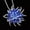 Blue, variant on Crystal Rhinestone 4 Color Flower Pendant Chain Necklace/Brooch Pin Silver Tone -Lilac