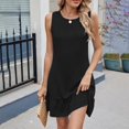 thumbnail image 4 of Xunlbb Womens Summer Dresses Women's Fashion Solid Sleeveless Round-Neck Patchwork Dress Beach Vacation Clothes for Women Size S-2XL, 4 of 7