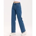 thumbnail image 3 of Lilac Sunset Women's High-Rise Slim Wide Leg Jeans, Medium Blue, Juniors 0-21, 3 of 8