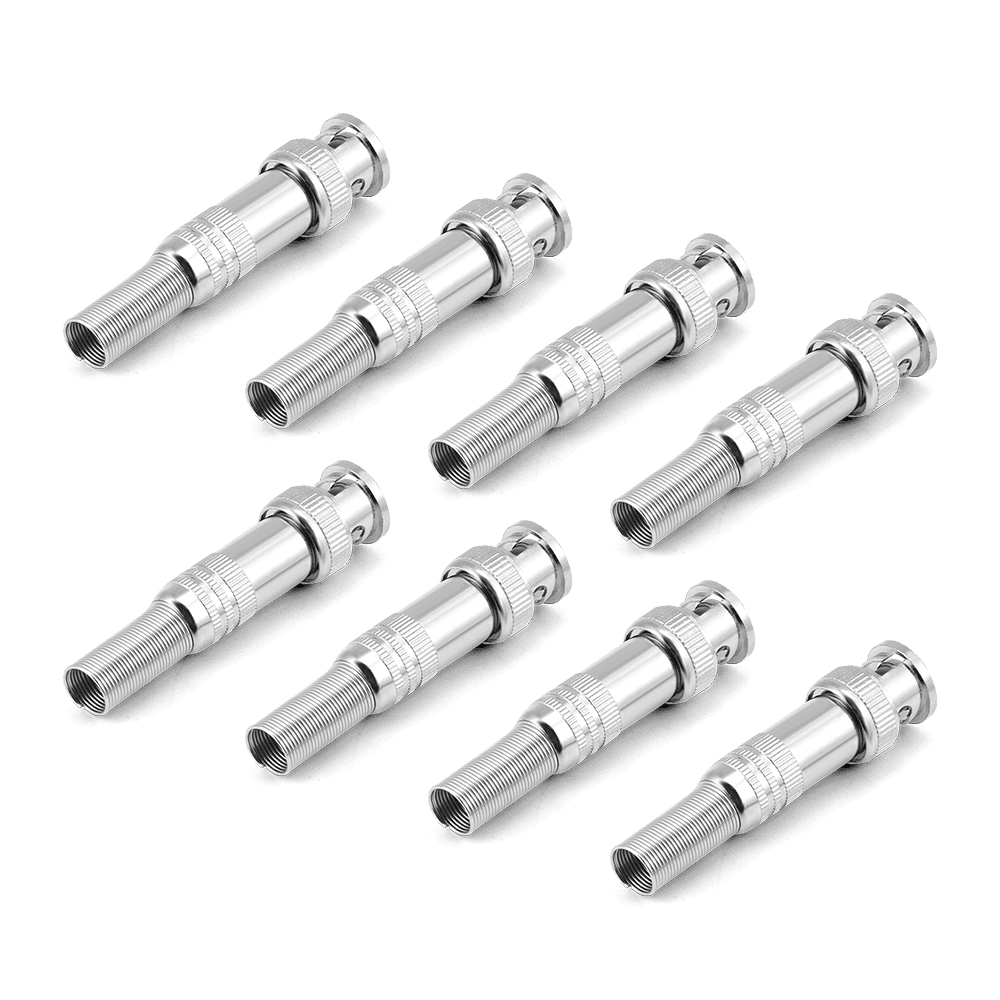 BNC RG59 Male Connector for CCTV Cables 8 Pack