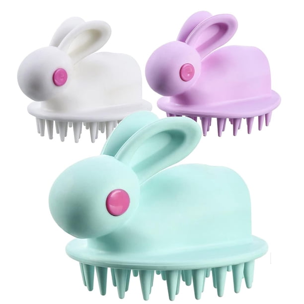 Cepillo para champú y masajeador de cuero cabelludo (paquete de 3) Masajeador de cuero cabelludo, masajeador de cabello de silicona