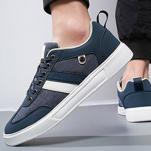 XIMIN Casual Fashion Shoes for Women Men Non Slip Low Top Cushion Classic Retro Sneakers Lace Up Casual Breathable Shoes Waterproof Walking Shoes (11.5, Blue)